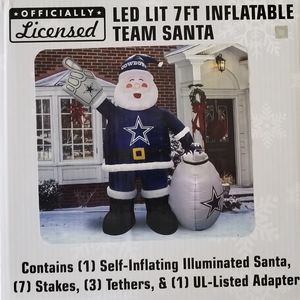 Dallas Cowboys NFL 7 Foot Inflatable Santa 